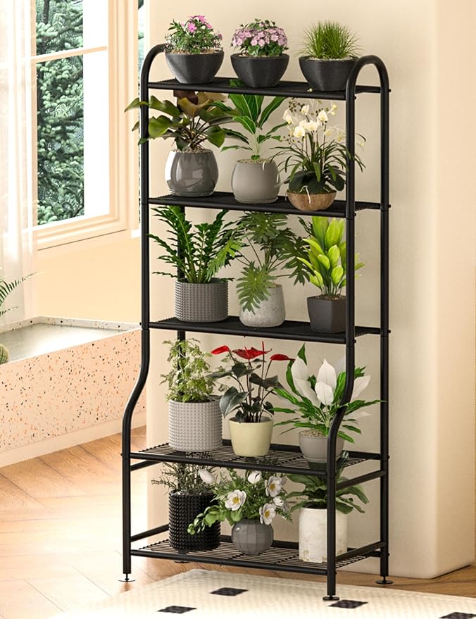 5-Tier Metal Plant Stand Indoor Outdoor, Waterproof Flower Stand - Image 8