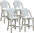 PURPLE LEAF Outdoor Counter Height Bar Stools Set of 4 26'' French Bar Height by PURPLELEAF