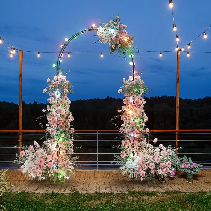 Garden Arch Trellis for Climbing Plants, 8.2 Ft Metal Pergola Arbor by OYEAL