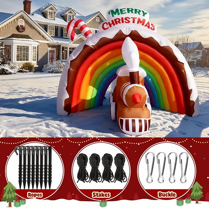 9FT Christmas Inflatables Rainbow Arch - Image 7