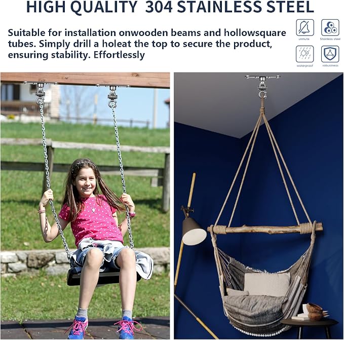 Heavy Duty Swing Hanger Smooth Operation 180° & 360° Swivel Bearings 1500 lb - Image 3