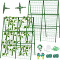 2 Packs Cucumber Trellis for Raised Beds, 31 X 47 Inch Adjustable Size A-Frame by LifeisLuck