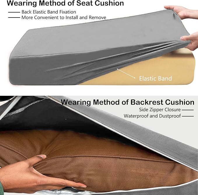 Sqodok Outdoor Cushion Covers 14Pcs Patio Cushion Slipcovers, Replacement - Image 7