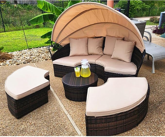 SUNCROWN Outdoor Patio Round Daybed - Image 2