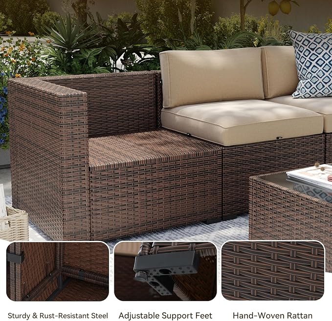 Aoxun Patio Furniture Sets, 7-Piece Outdoor Patio Furniture - Image 6