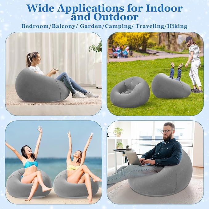 Realspring Inflatable Bean Bag Chairs Outdoor Blow up Camping Chairs Inflatable - Image 3