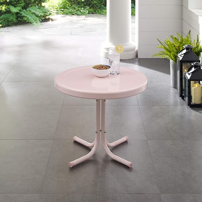 Crosley Furniture Griffith Weather Resistant Retro Metal Outdoor Side Table - Image 8