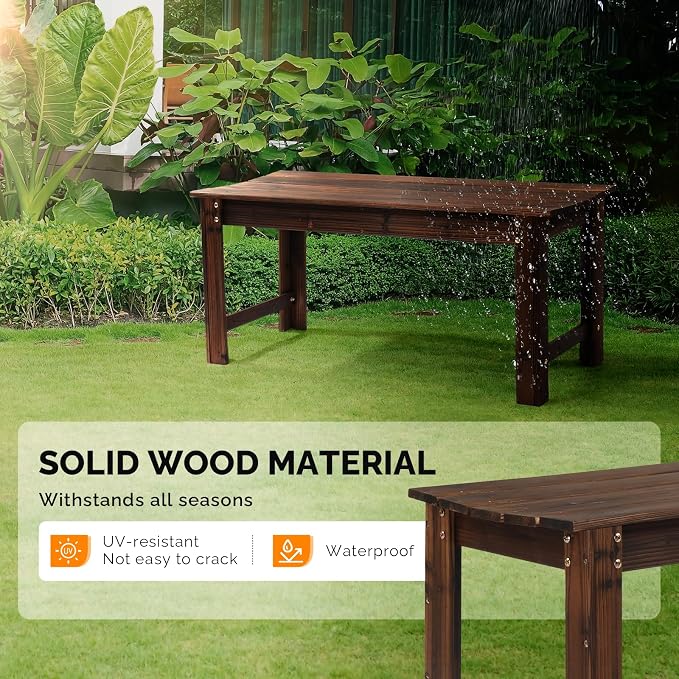 VINGLI Outdoor Wood Bench - Image 5