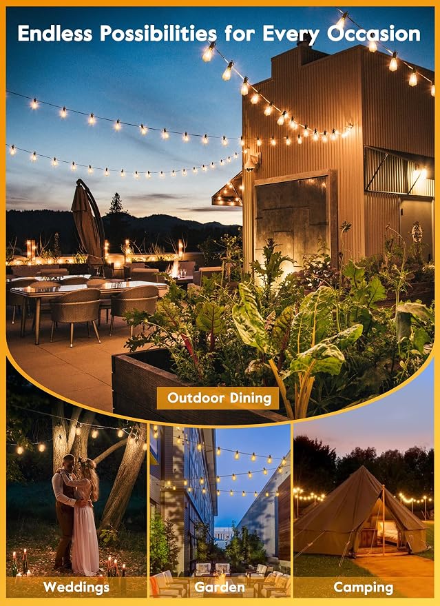 Brightown Solar String Lights Outdoor - 38FT Patio - Image 2