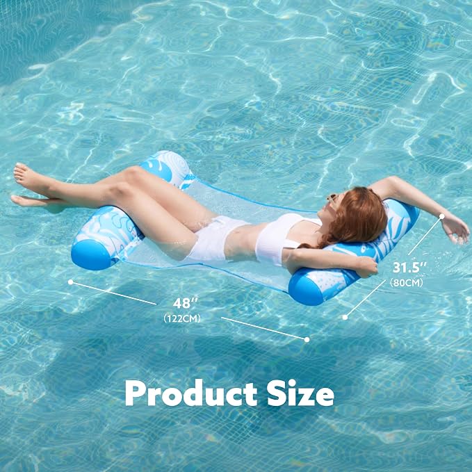 SLOOSH 2 Packs Hammock Pool Floats Adults, 4-in-1 Multi-Purpose Inflatable Pool - Image 7