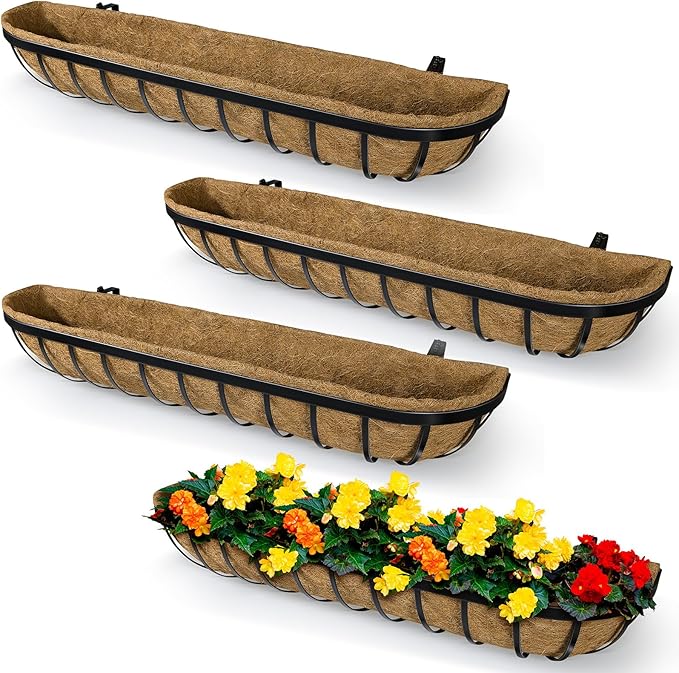 4 Pack 36 Inch Window Deck Railing Planter Boxes by BeapTcely