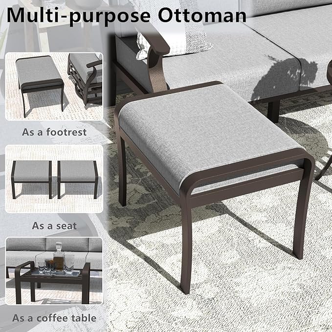 Kullavik Aluminum Patio Furniture Set - Image 4