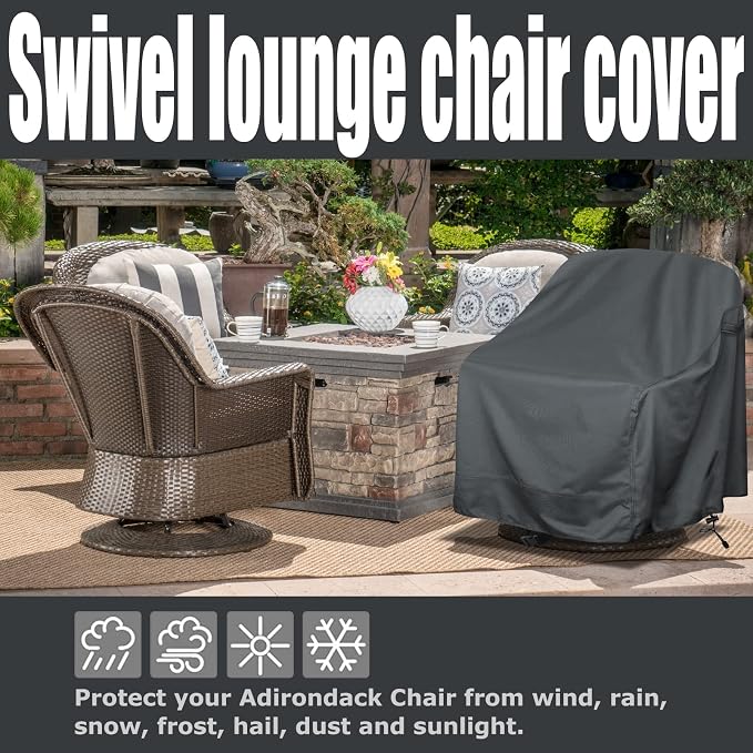Outdoor Swivel Lounge Chair Cover 4 Pack, Waterproof Heavy Duty Outdoor Chair - Image 5