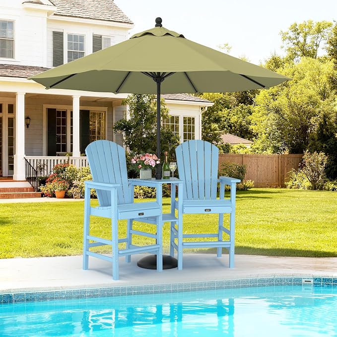 VINGLI Tall Adirondack Chairs Set of 2, All Weather HDPE Bar Height Adirondack - Image 5