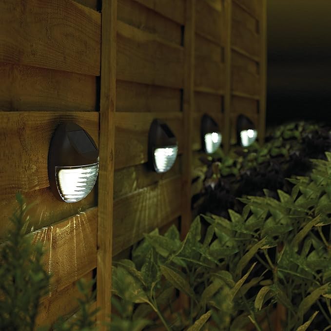 kinna Solar Deck Lights Outdoor, 4 Pack Solar Step Lights Wall Lamp LED - Image 3