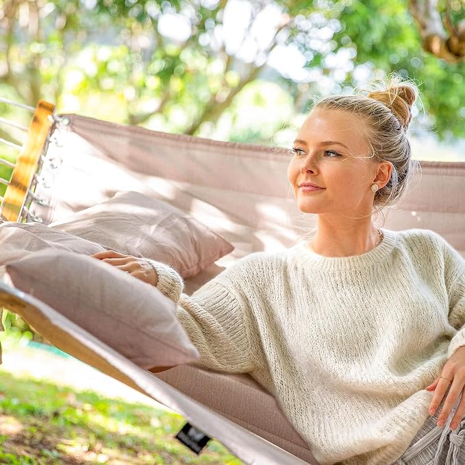 SUNCREAT 13.8 FT Hammocks Quilted Fabric Double Hammock - Image 2