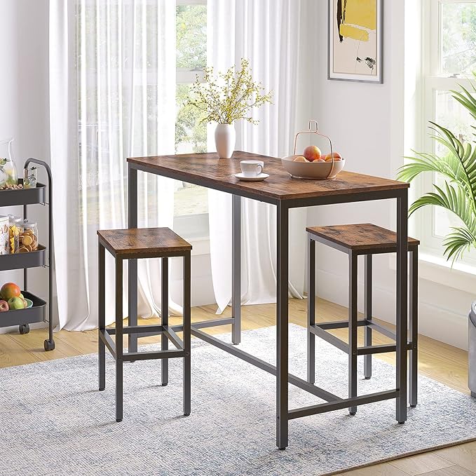 HOOBRO Bar Table, Rectangular Pub Table, 47.2” Counter Height Bar Table - Image 2