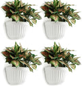 ORIMERC 4 Pack White Wall Planter Pots Vertical Living Wall Hanging Planters by OrimercGarden