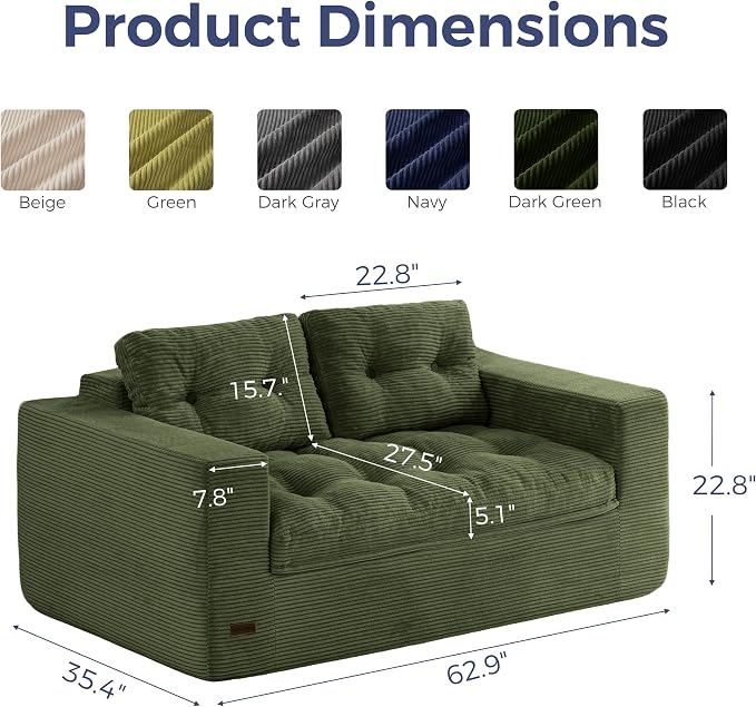 MAXYOYO 63" Loveseat Sofa Couch - Image 2