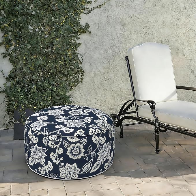 LVTXIII Indoor/Outdoor Extra Large Inflatable Ottoman Pouf D31 x H14 Inch - Image 2