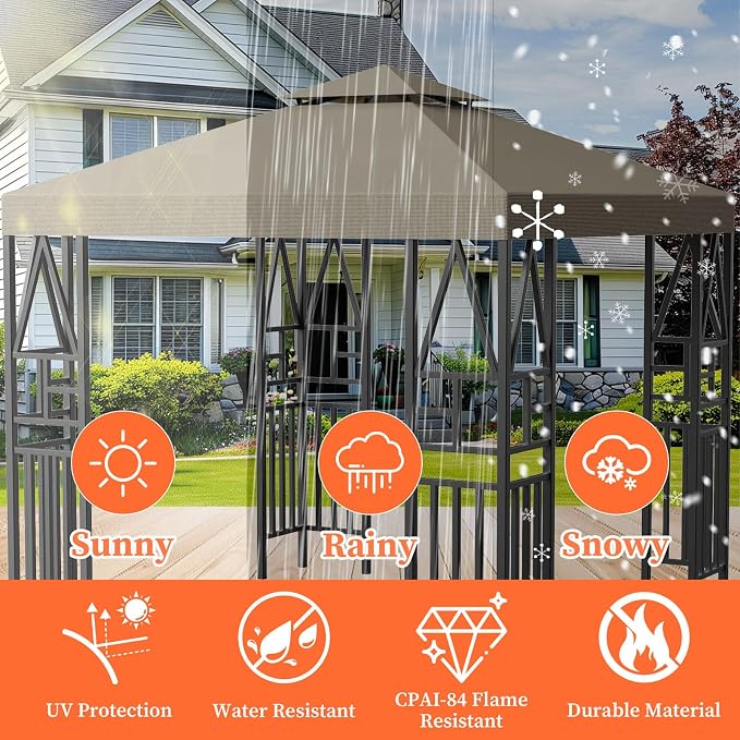 Gazebo Canopy Replacement 10x10ft Outdoor Shelter - Image 2
