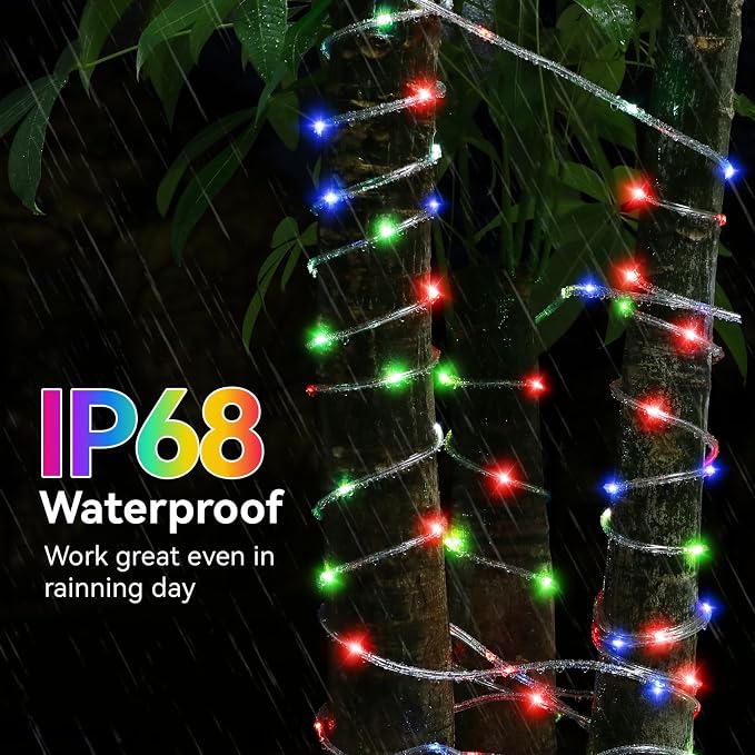 Solar Rope Lights Outdoor Waterproof, 33FT 100LED 18 Colors Changing Outdoor - Image 3