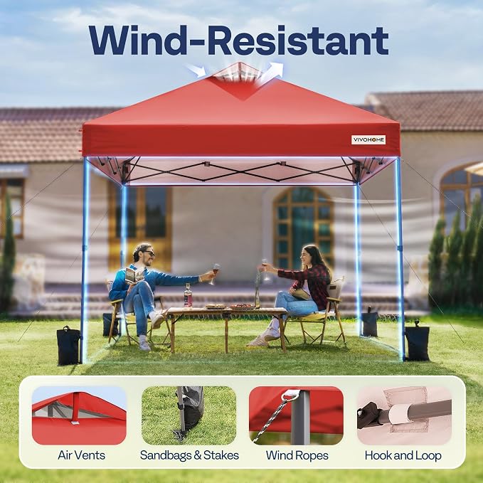 VIVOHOME 10x10ft Pop Up Canopy Tent One Push Setup Outdoor Portable Shelter - Image 6