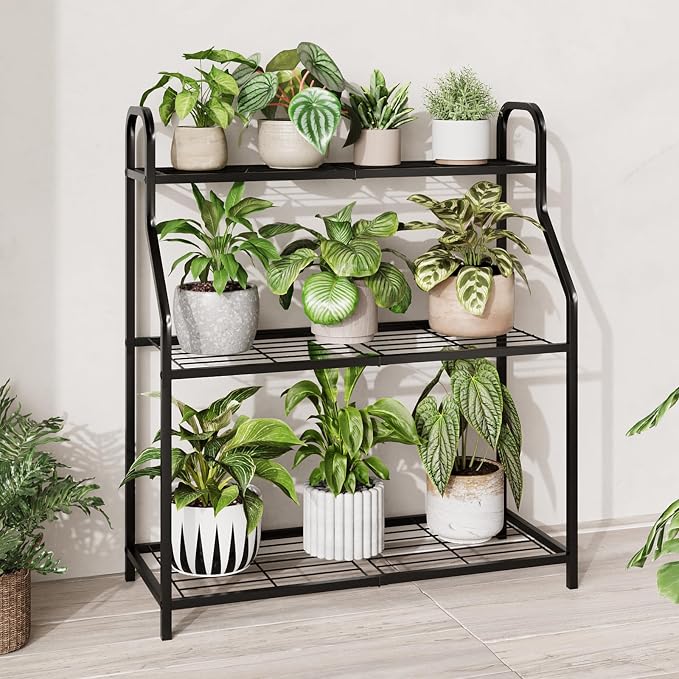 Plant Stand Outdoor 3 Tier Plant Stand Metal Plant Stands Waterproof Plant by Gentingbro