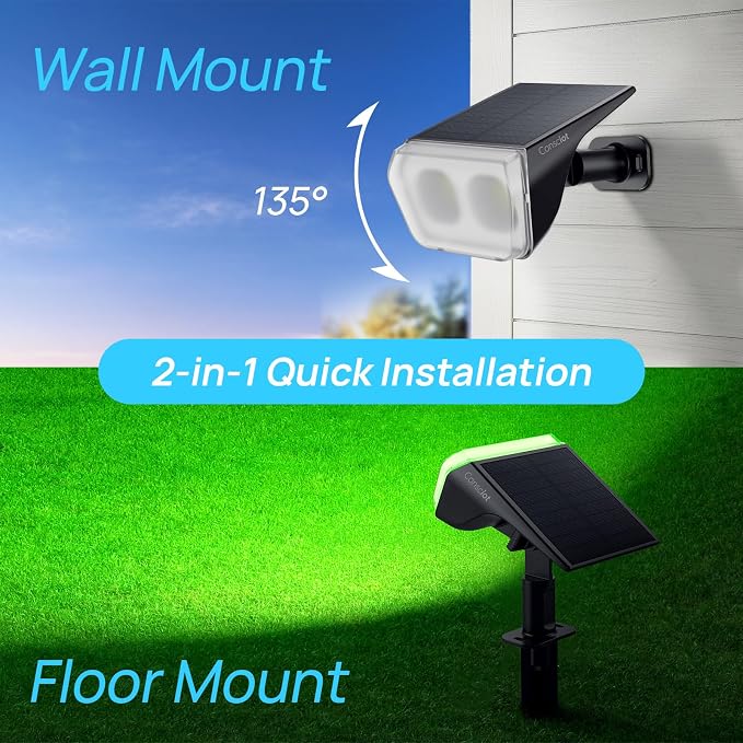 Consciot Solar Spot Lights Outdoor, 30 LEDs Waterproof Color Changing Solar - Image 7