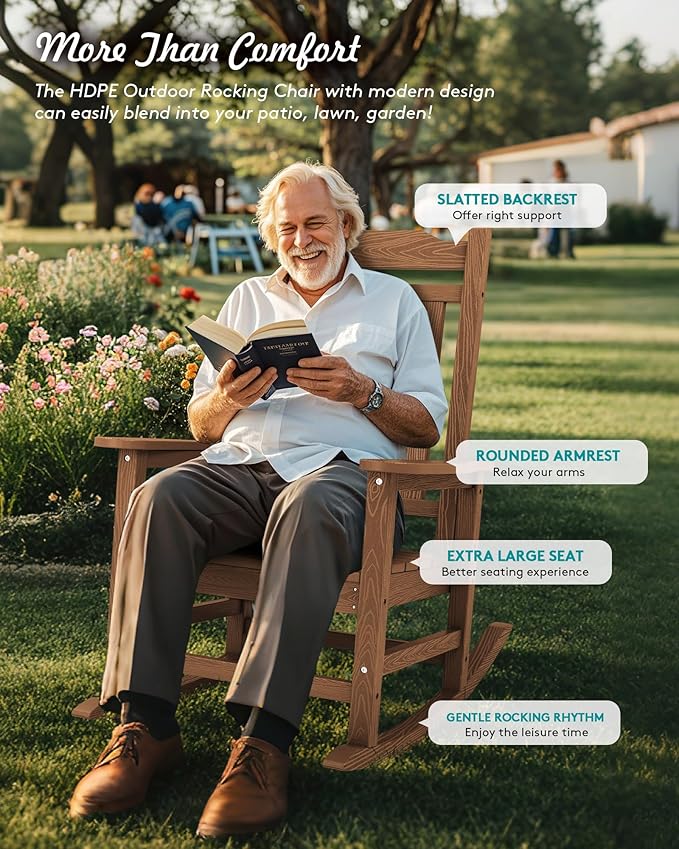 SERWALL HDPE Outdoor Rocking Chair - Image 8