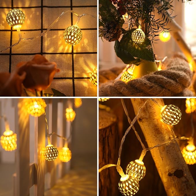 Globe String Lights, CMYK 30 LED Fairy String Lights Battery Operated - Image 7