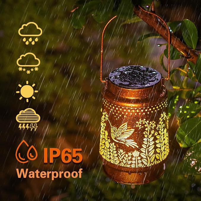 Hummingbird Solar Lanterns Outdoor Waterproof Hanging Solar Lights Hummingbird - Image 5