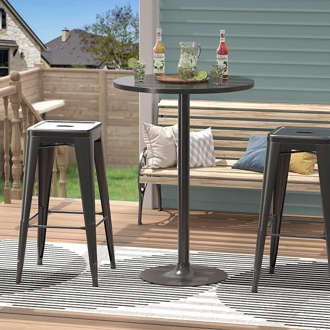 Furmax Bistro Pub Table Round Bar Height Cocktail Table - Image 7