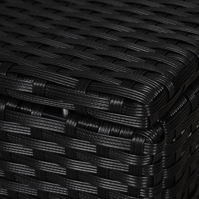 Outsunny 20" Patio Wicker Ottoman, Additional Seating, Side Table - Image 9