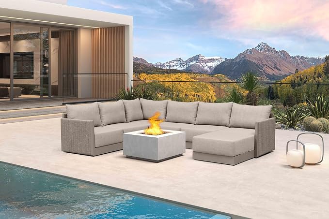 PURPLE LEAF 7 Pieces Patio Conversation Sets by PURPLELEAF