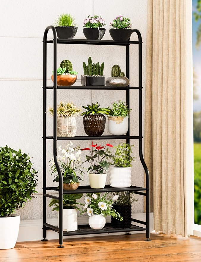 5-Tier Metal Plant Stand Indoor Outdoor, Waterproof Flower Stand - Image 6