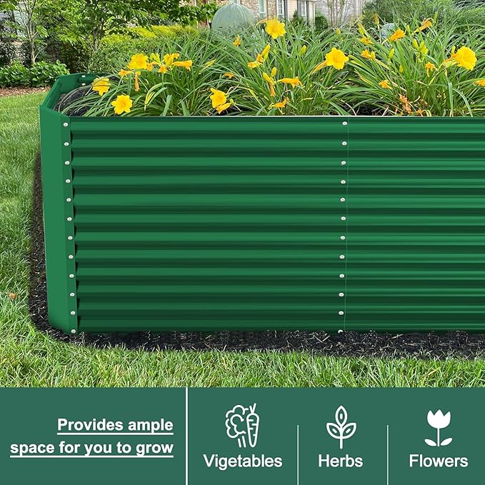 Land Guard 8x4x3ft Rectangular Galvanized Raised Garden Beds, Large-Capacity - Image 7