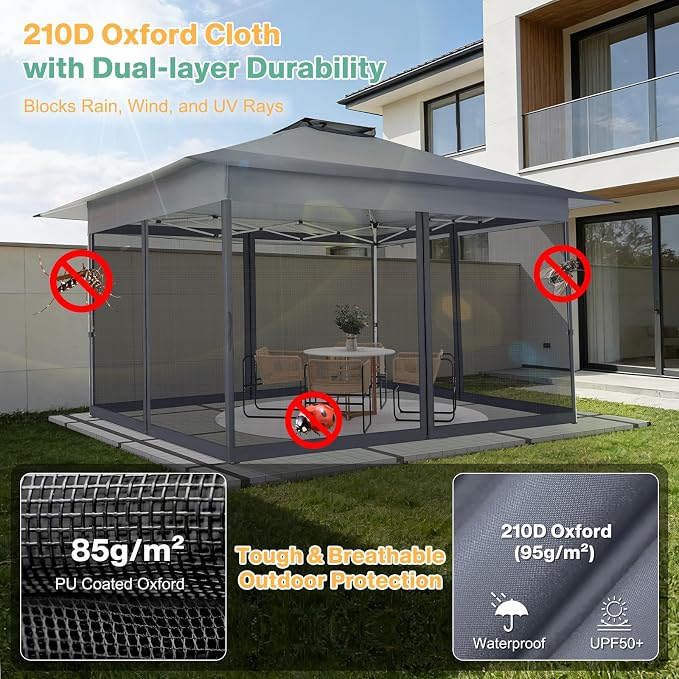C0BIZI Gazebo 10x15 Pop up Canopy, Gazebos on Clearance-Canopy Tent - Image 6
