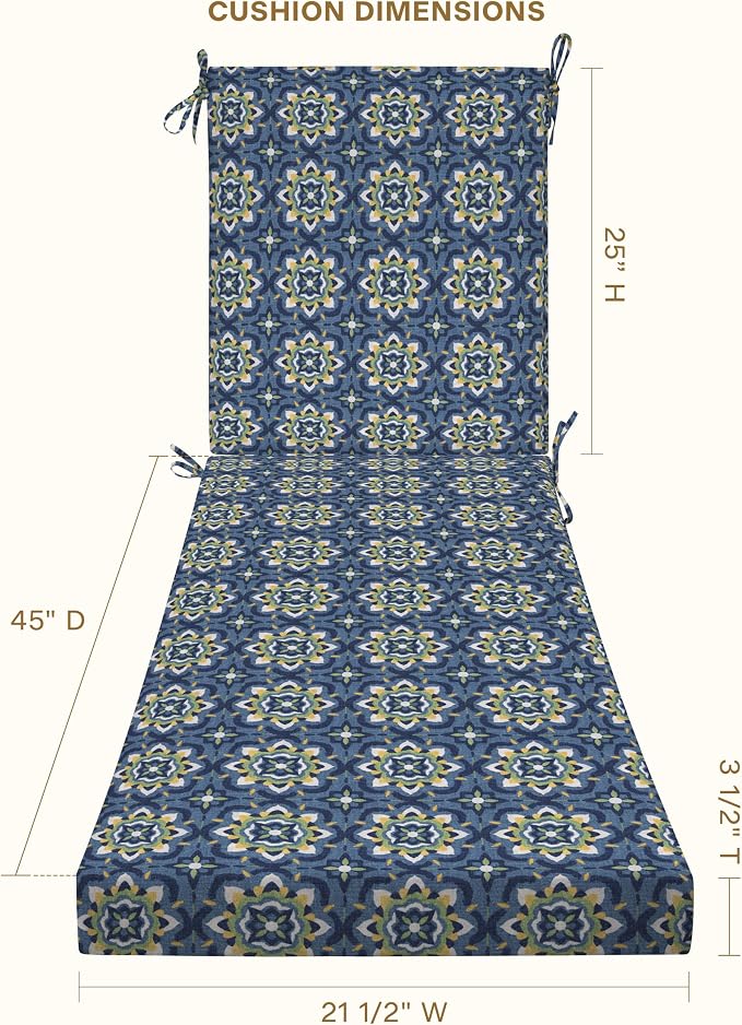 Honeycomb Outdoor Heritage Chaise 21.5 x 70, Medina Medallion Chaise Lounge - Image 4