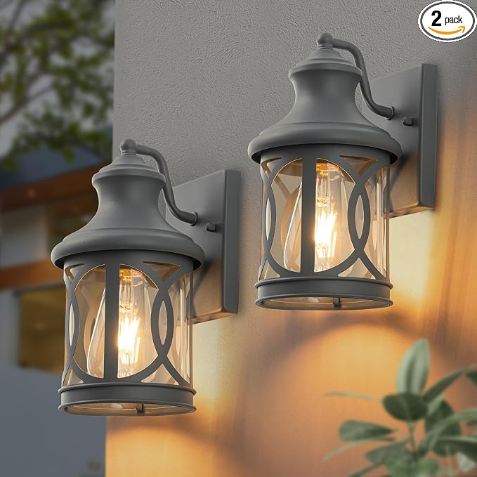 2-Pack Outdoor Wall Lights, Porch Lights, Waterproof Outdoor Wall Sconce by Laplusbelle
