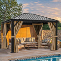 YITAHOME 10X12FT Hardtop Metal Gazebo Single Top Outdoor Patio Canopy by YITAHOME