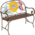 Evergreen Garden Sunflower Garden Bench Outdoors & Indoors | Cast Iron Metal by EvergreenGarden