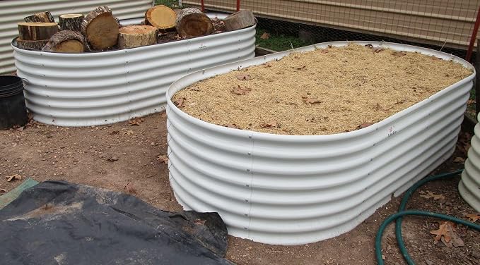 A ANLEOLIFE 7-Set 8X4X2 ft Galvanized Raised Garden Bed Kit, Oval Metal Deep - Image 7