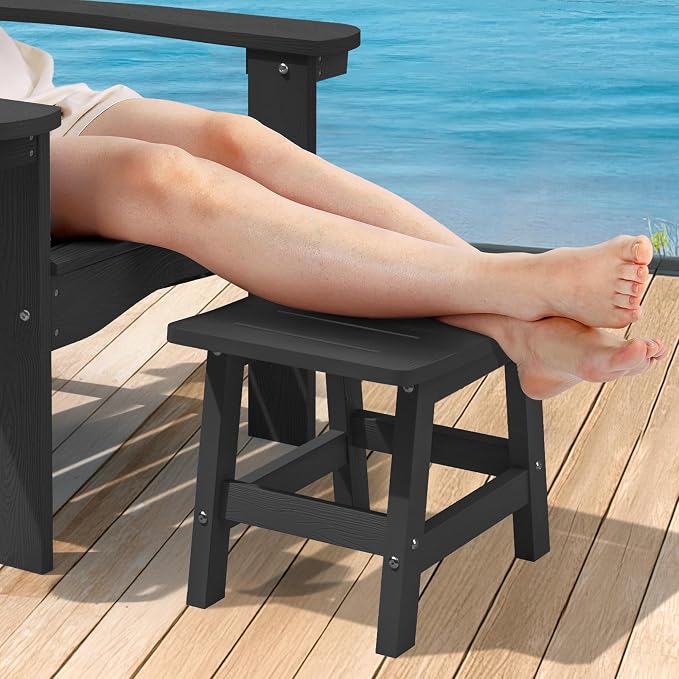 LUE BONA Outdoor Adirondack Ottomans, Footrest Footstool Set of 2, Outdoor Foot by LUEBONA