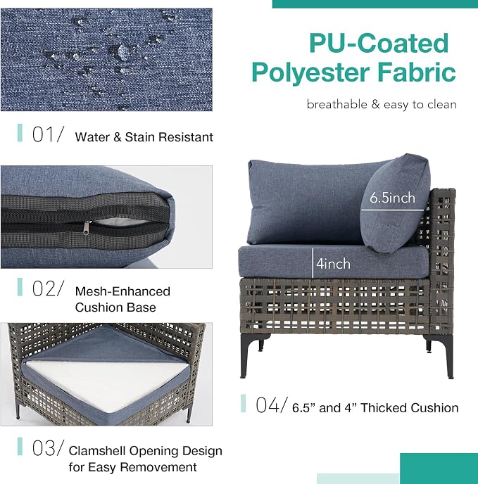 Patiorama 8 Piece Wicker Patio Furniture Set - Image 7