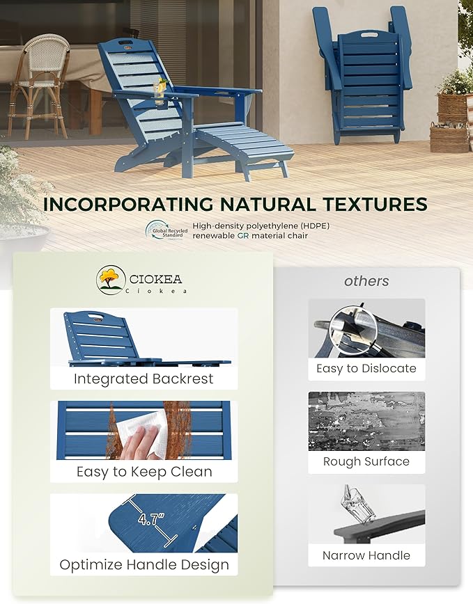 Ciokea Folding Adirondack Chair - Image 6