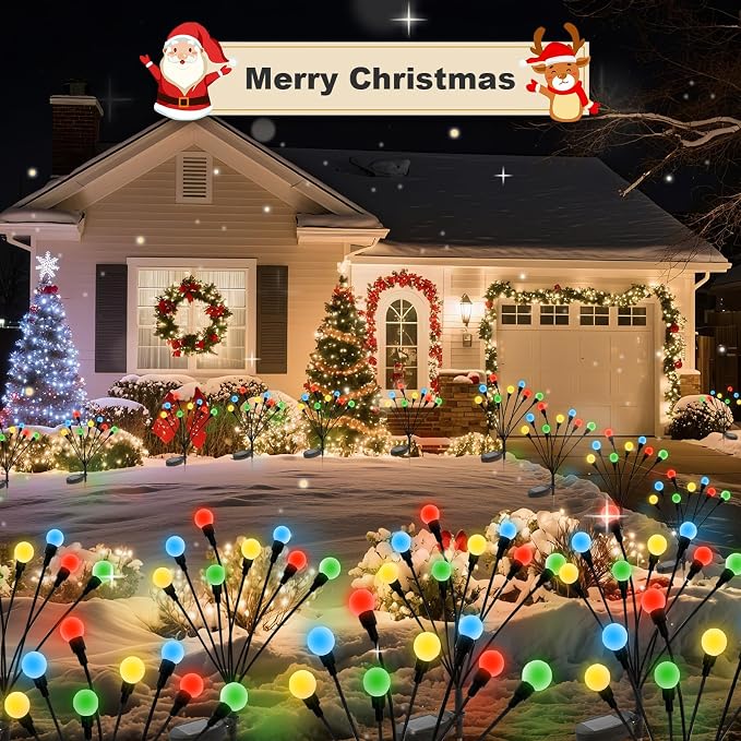 ALSO GO Solar Garden Lights, Solar Firefly Lights Outdoor 8 Pack 64 LEDs - Image 5