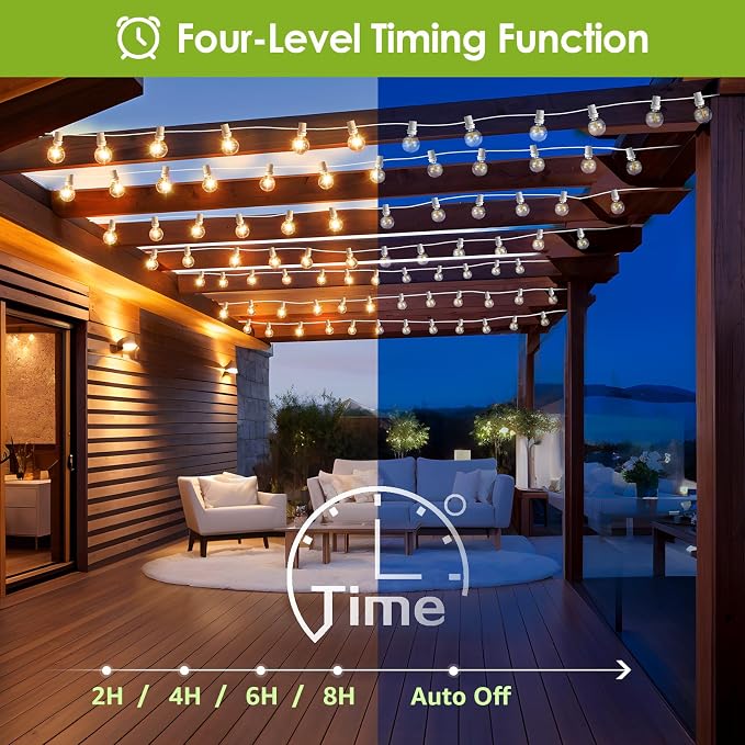 Mlambert 48Ft Solar String Lights, Outdoor Waterproof Patio Lights - Image 5