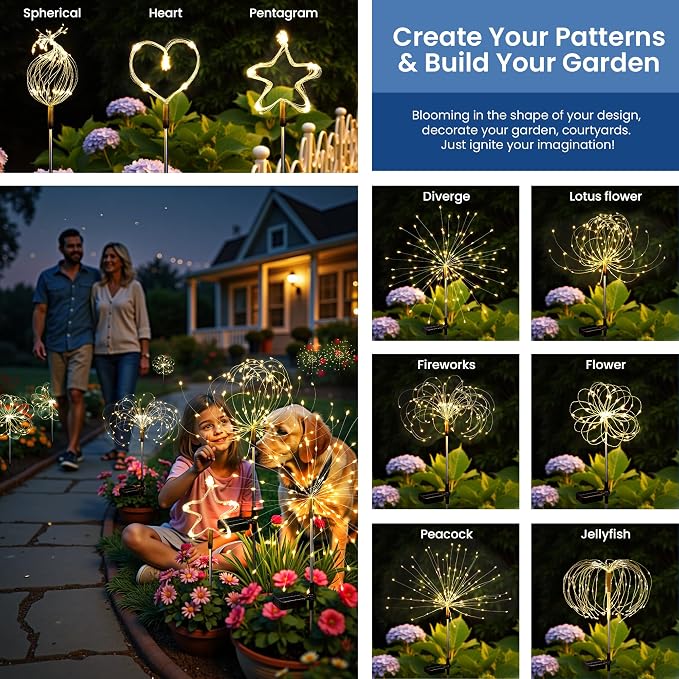 Solar Lights Outdoor, 120LED 2pack Fairy Garden Lights Decor - Image 5