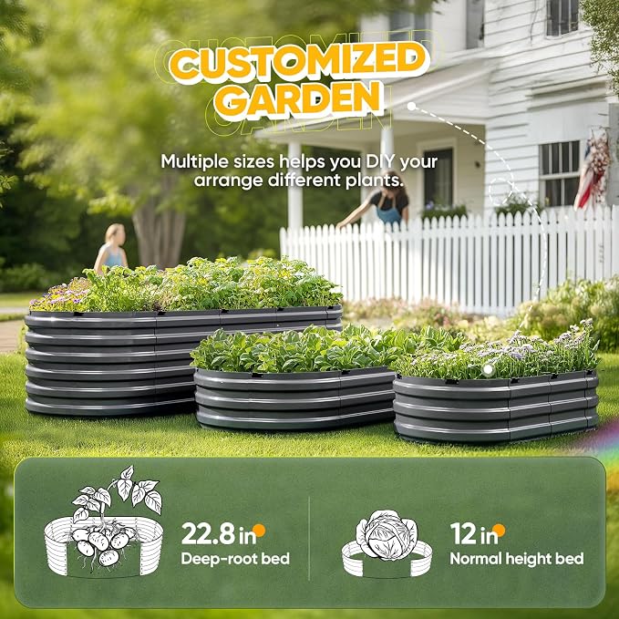 KING BIRD Raised Garden Bed Kit 2026 Upgraded 10-Minute Assembly Galvanized - Image 6